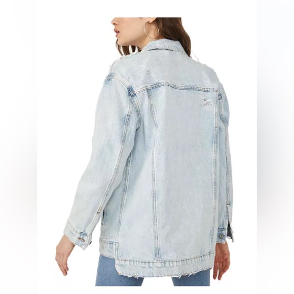 Free People- We the Free Long and Lean Denim Jacket - Picture 3 of 7